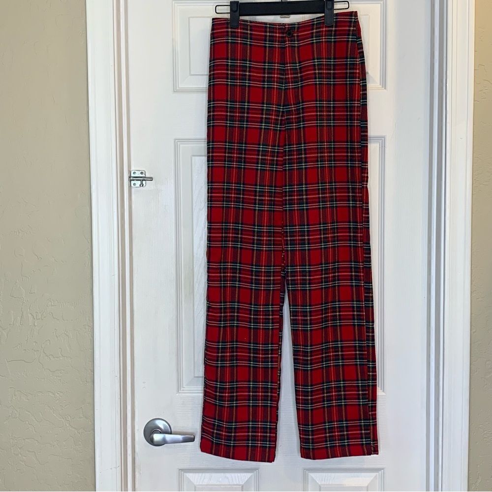 JOHN GALT California KIM Red Plaid High Waist Mod Pants Punk Hipster Size Small